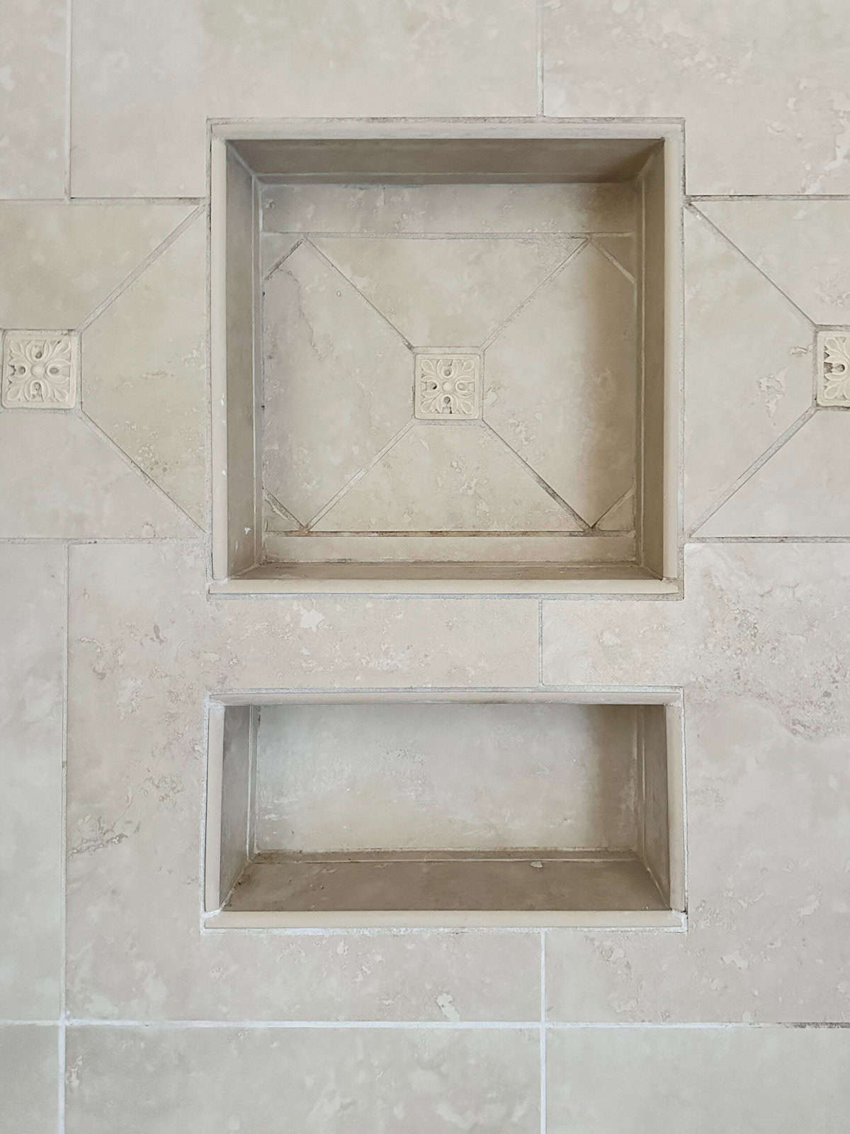 before image of the shower niche