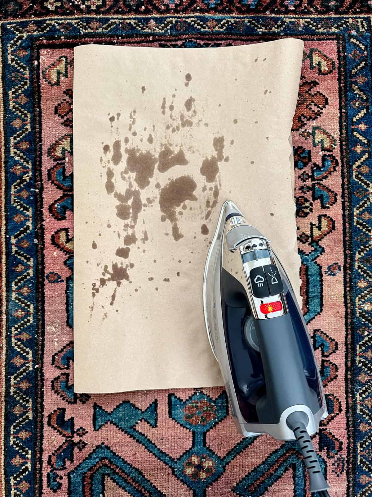 how to remove wax from a rug