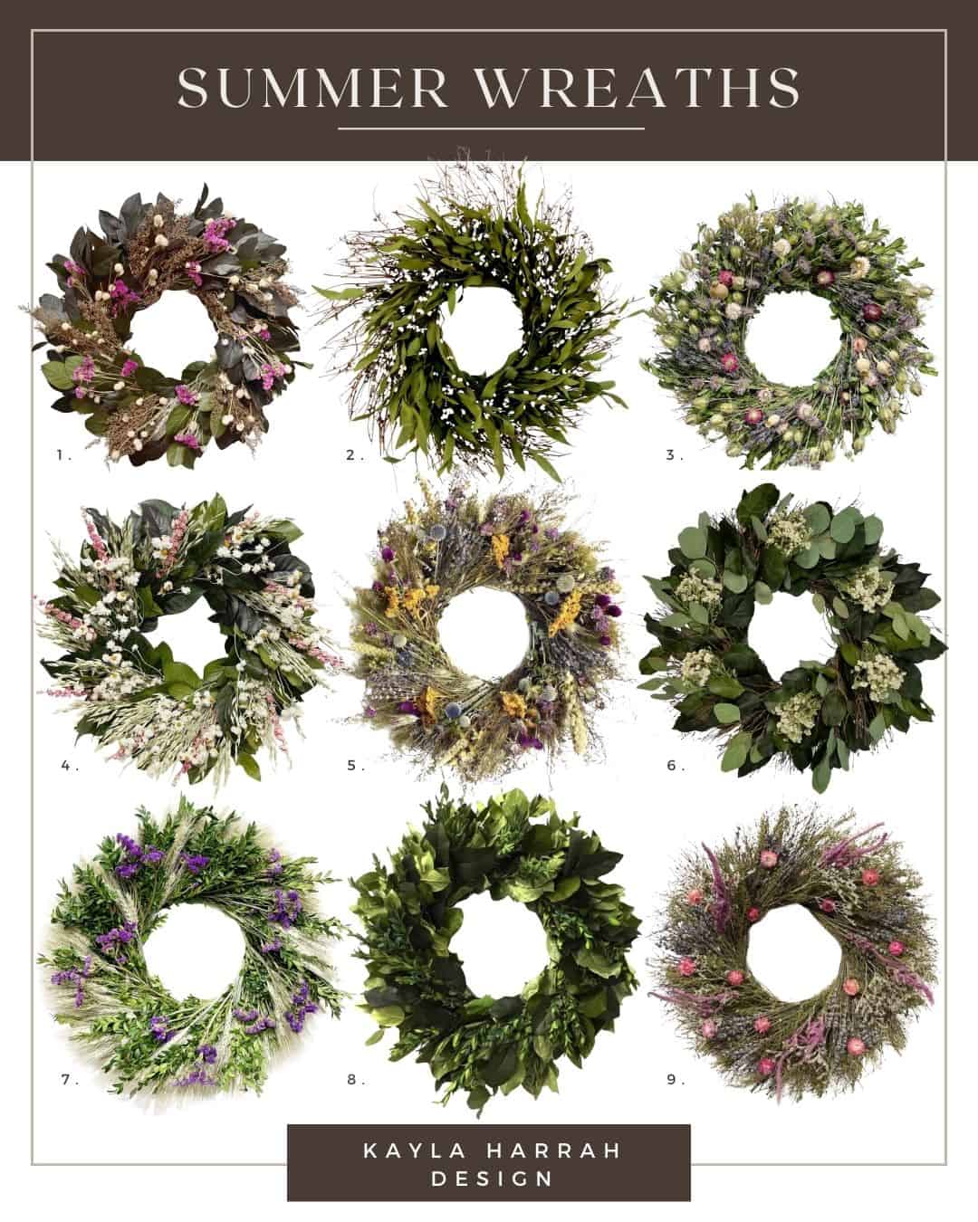 9 gorgeous outdoor summer wreaths from Etsy