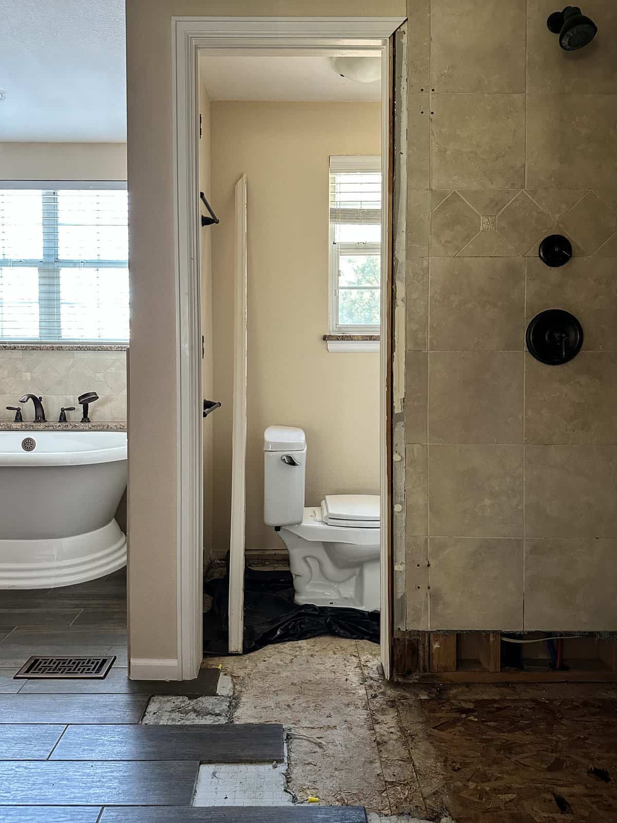 primary bathroom renovation water closet